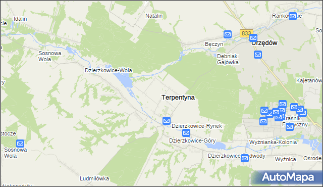 mapa Terpentyna, Terpentyna na mapie Targeo