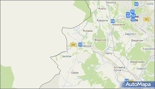 mapa Tłumaczów, Tłumaczów na mapie Targeo