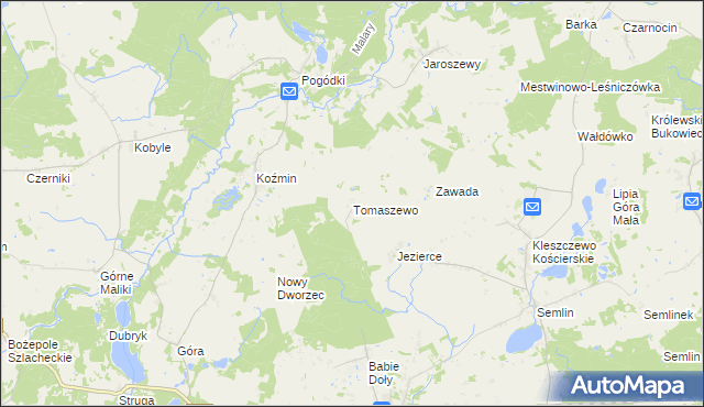 mapa Tomaszewo gmina Zblewo, Tomaszewo gmina Zblewo na mapie Targeo