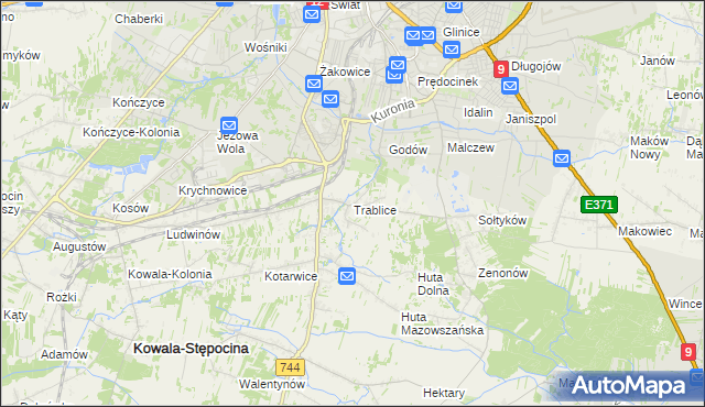 mapa Trablice, Trablice na mapie Targeo