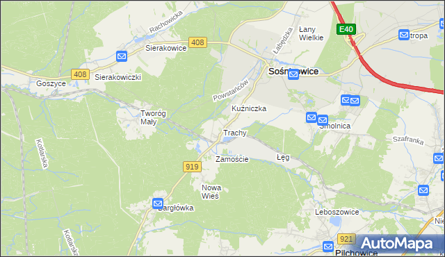 mapa Trachy, Trachy na mapie Targeo