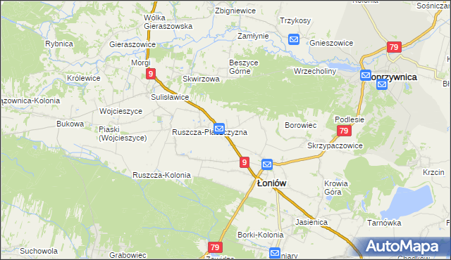 mapa Trzebiesławice, Trzebiesławice na mapie Targeo