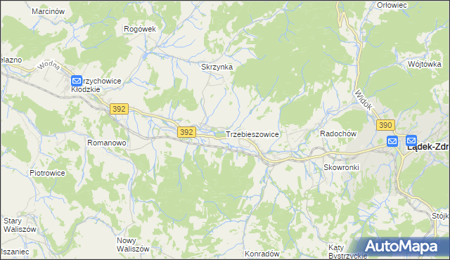 mapa Trzebieszowice, Trzebieszowice na mapie Targeo