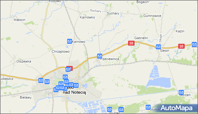 mapa Trzeciewnica, Trzeciewnica na mapie Targeo