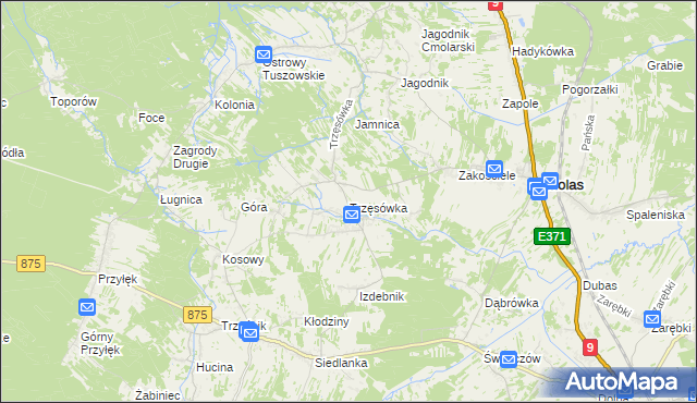 mapa Trzęsówka, Trzęsówka na mapie Targeo