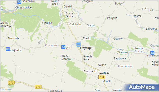 mapa Trzyciąż, Trzyciąż na mapie Targeo