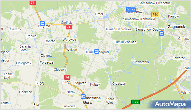 mapa Tumlin-Wykień, Tumlin-Wykień na mapie Targeo