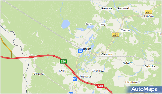 mapa Tuplice, Tuplice na mapie Targeo