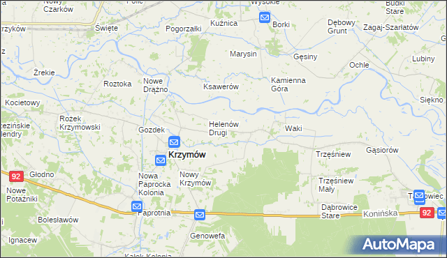 mapa Tury gmina Kościelec, Tury gmina Kościelec na mapie Targeo