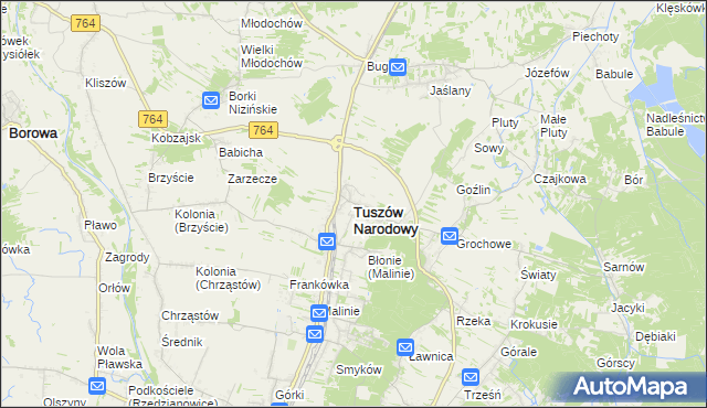 mapa Tuszów Narodowy, Tuszów Narodowy na mapie Targeo