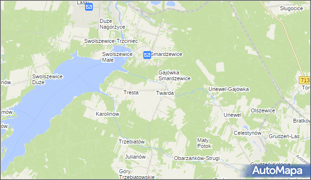mapa Twarda, Twarda na mapie Targeo