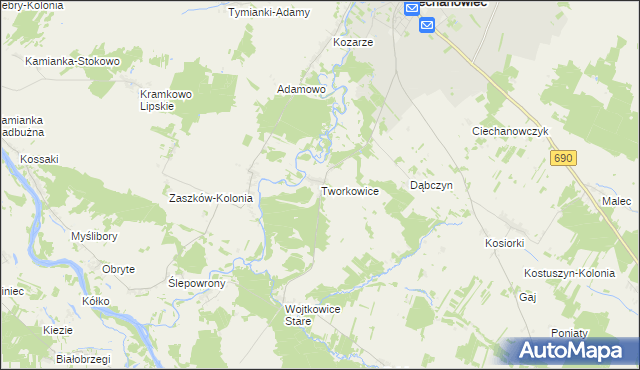 mapa Tworkowice, Tworkowice na mapie Targeo