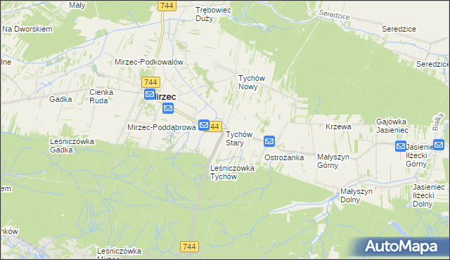 mapa Tychów Stary, Tychów Stary na mapie Targeo