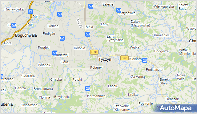 mapa Tyczyn powiat rzeszowski, Tyczyn powiat rzeszowski na mapie Targeo