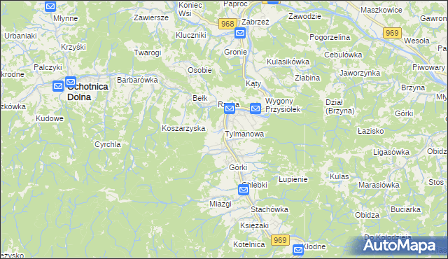 mapa Tylmanowa, Tylmanowa na mapie Targeo