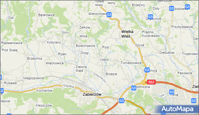 mapa Ujazd gmina Zabierzów, Ujazd gmina Zabierzów na mapie Targeo