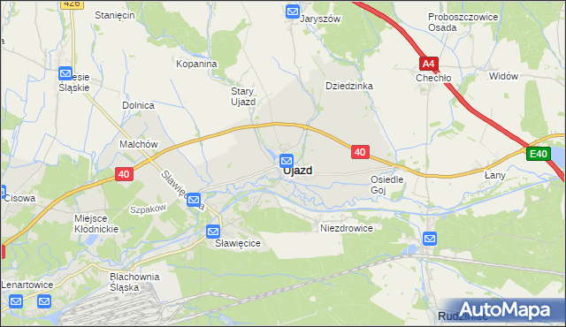 mapa Ujazd powiat strzelecki, Ujazd powiat strzelecki na mapie Targeo