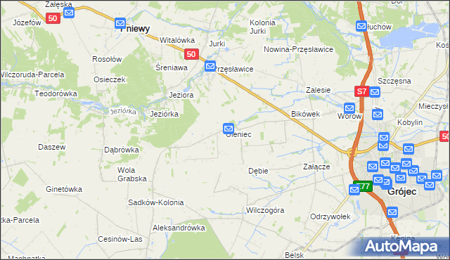 mapa Uleniec, Uleniec na mapie Targeo