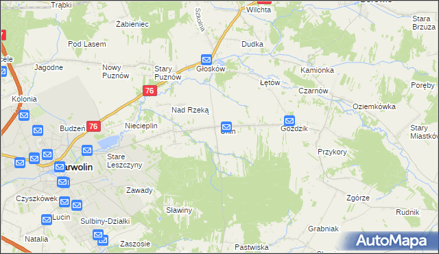 mapa Unin gmina Górzno, Unin gmina Górzno na mapie Targeo