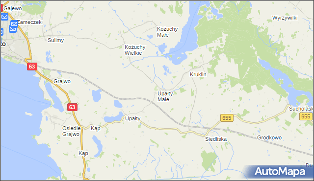 mapa Upałty Małe, Upałty Małe na mapie Targeo