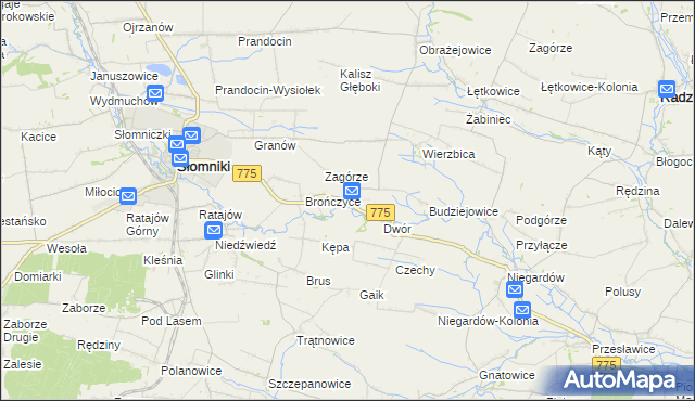 mapa Waganowice, Waganowice na mapie Targeo