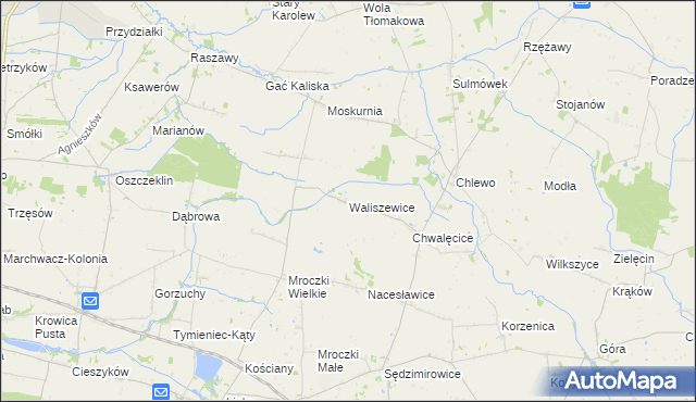 mapa Waliszewice, Waliszewice na mapie Targeo