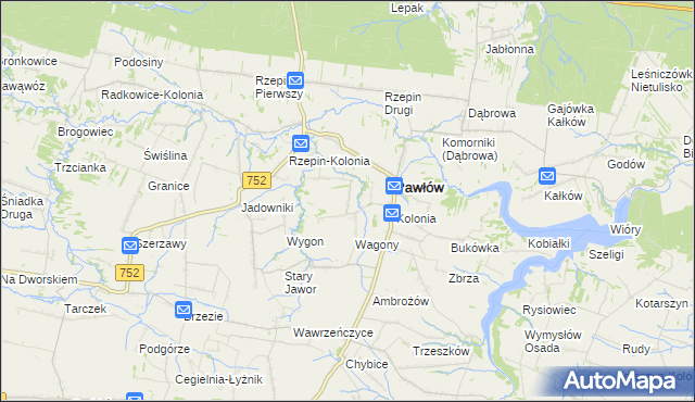 mapa Warszówek, Warszówek na mapie Targeo