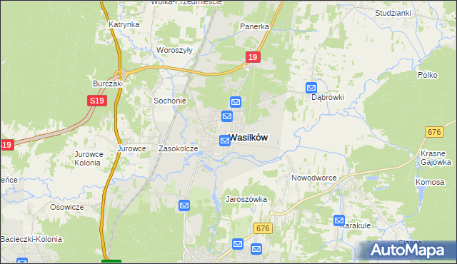 mapa Wasilków, Wasilków na mapie Targeo