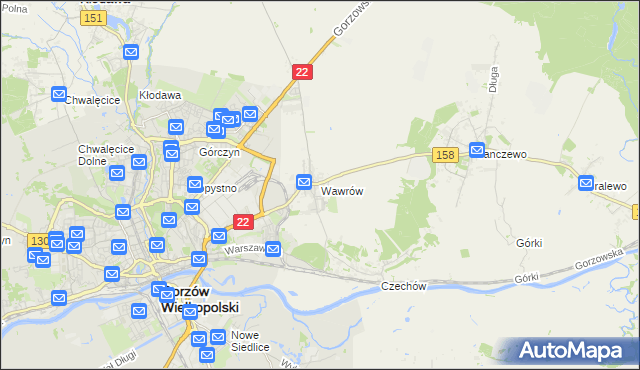 mapa Wawrów, Wawrów na mapie Targeo