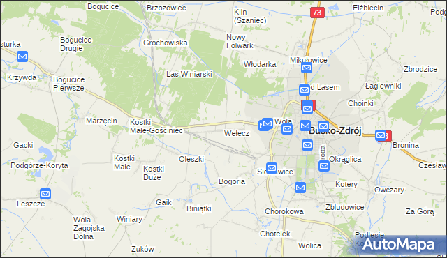 mapa Wełecz, Wełecz na mapie Targeo