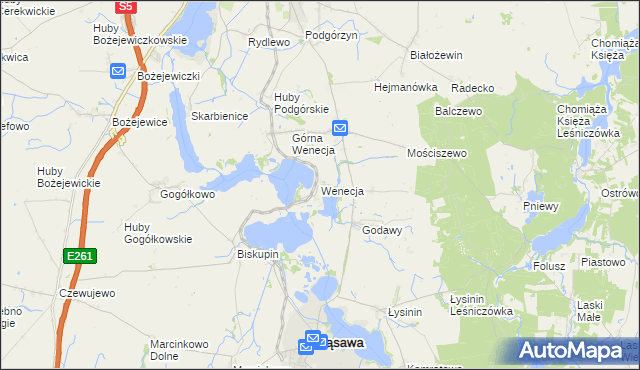 mapa Wenecja gmina Żnin, Wenecja gmina Żnin na mapie Targeo
