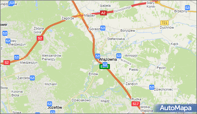 mapa Wiązowna, Wiązowna na mapie Targeo