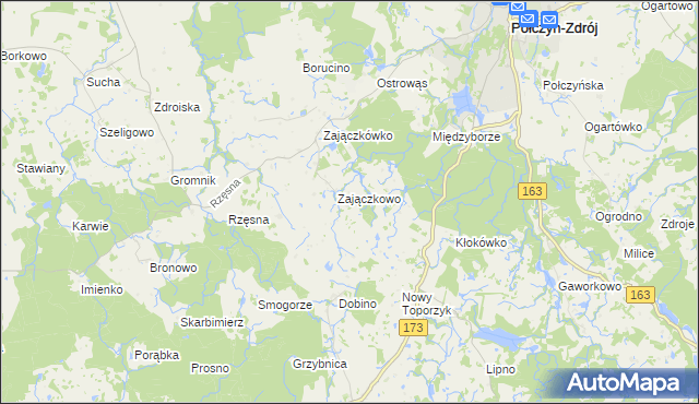 mapa Widów gmina Połczyn-Zdrój, Widów gmina Połczyn-Zdrój na mapie Targeo