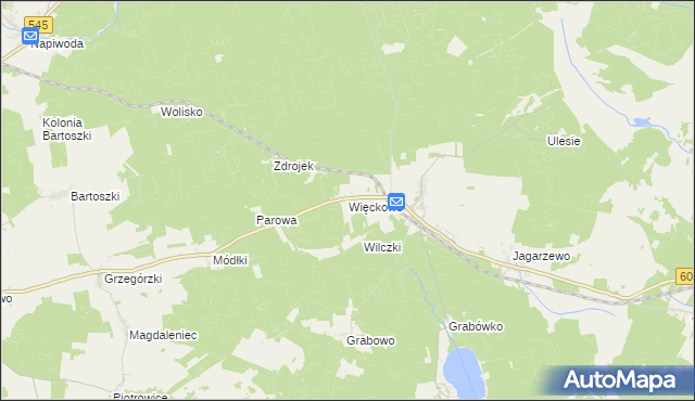 mapa Więckowo, Więckowo na mapie Targeo