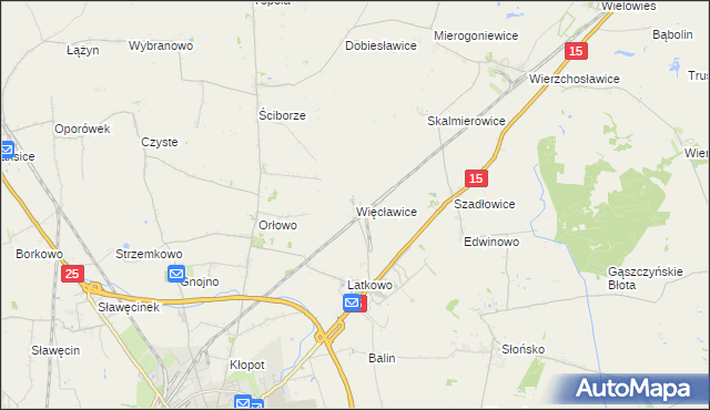 mapa Więcławice gmina Gniewkowo, Więcławice gmina Gniewkowo na mapie Targeo