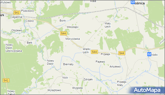 mapa Wielki Łęck, Wielki Łęck na mapie Targeo