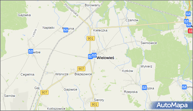 mapa Wielowieś powiat gliwicki, Wielowieś powiat gliwicki na mapie Targeo
