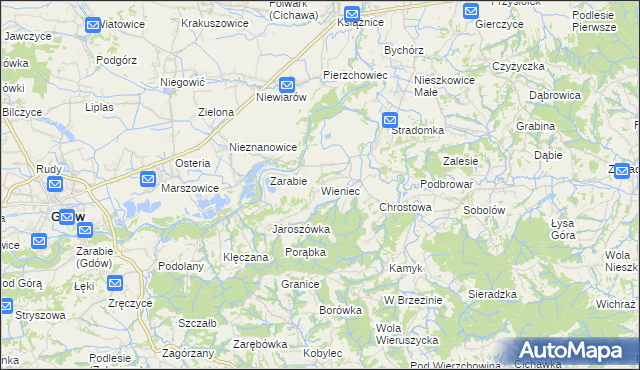 mapa Wieniec gmina Gdów, Wieniec gmina Gdów na mapie Targeo