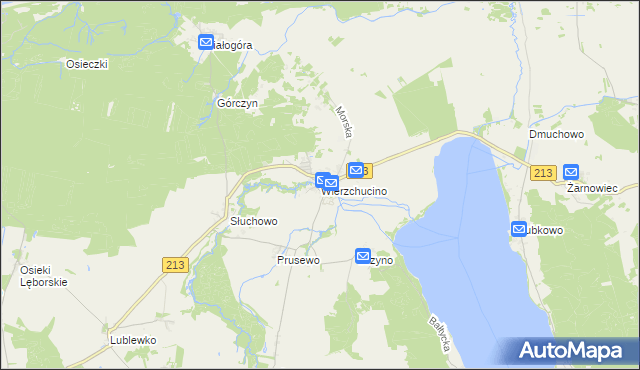 mapa Wierzchucino, Wierzchucino na mapie Targeo