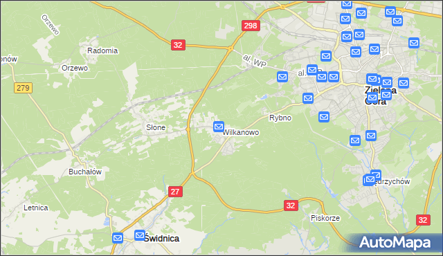 mapa Wilkanowo gmina Świdnica, Wilkanowo gmina Świdnica na mapie Targeo