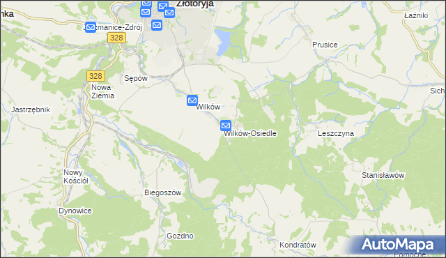 mapa Wilków-Osiedle, Wilków-Osiedle na mapie Targeo