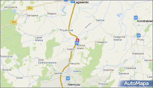 mapa Wilków Wielki, Wilków Wielki na mapie Targeo