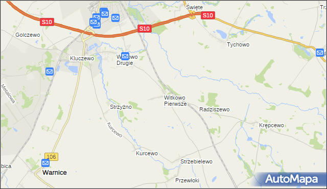 mapa Witkowo Pierwsze, Witkowo Pierwsze na mapie Targeo