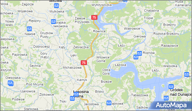 mapa Witowice Górne, Witowice Górne na mapie Targeo