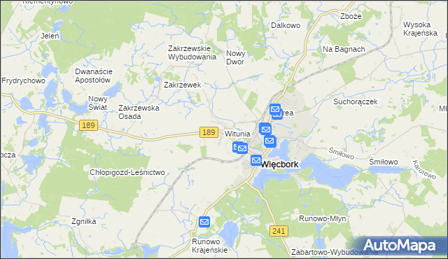 mapa Witunia, Witunia na mapie Targeo