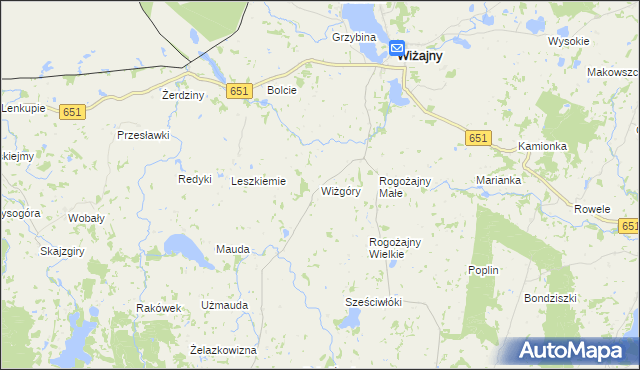 mapa Wiżgóry, Wiżgóry na mapie Targeo