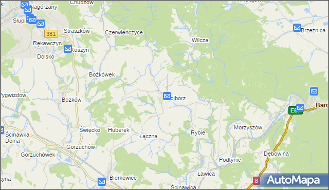 mapa Wojbórz, Wojbórz na mapie Targeo