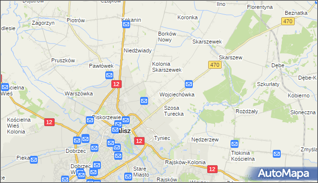 mapa Wojciechówka gmina Żelazków, Wojciechówka gmina Żelazków na mapie Targeo