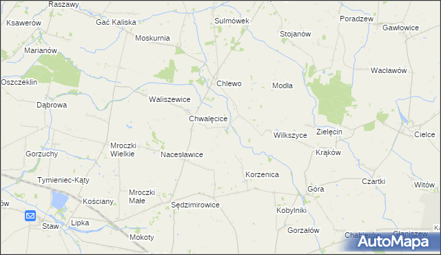 mapa Wójcinek gmina Goszczanów, Wójcinek gmina Goszczanów na mapie Targeo