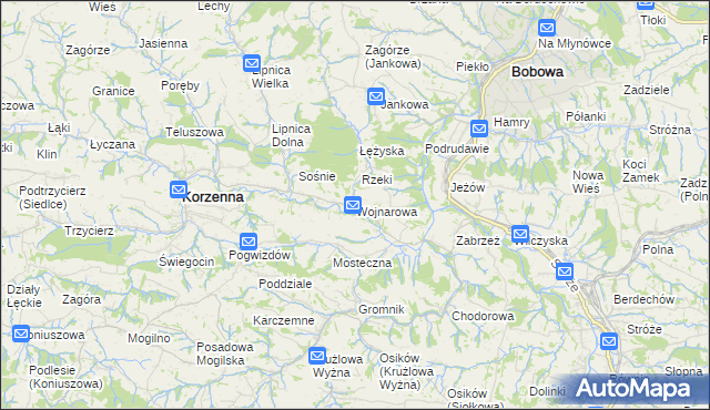 mapa Wojnarowa, Wojnarowa na mapie Targeo